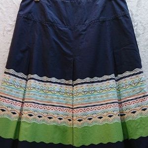 Talbots 100% Cotton Beach Print Side Zip Skirt